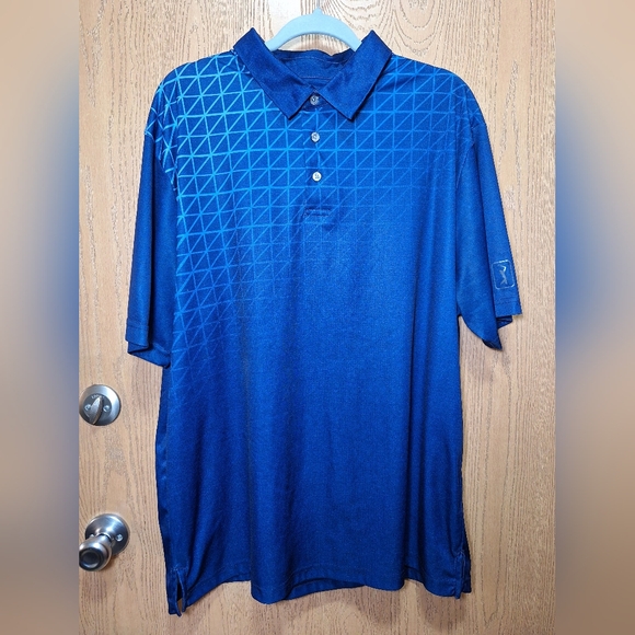 PGA Tour Other - PGA Tour Geometric Blue Polo Shirt